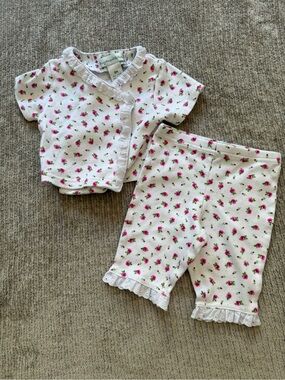 Ring Around The Rosie Baby 3M Rose Floral 2 Piece Cotton Outfit Set